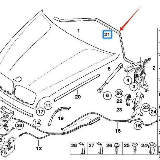 Joint de capot pour BMW X5 E70/X6 E71