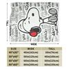 Snoopy Listen to music Blankets Fleece Spring Autumn Cartoon  Multifunction Super Warm Throw Blanket for Home Plush Thin Quilt
