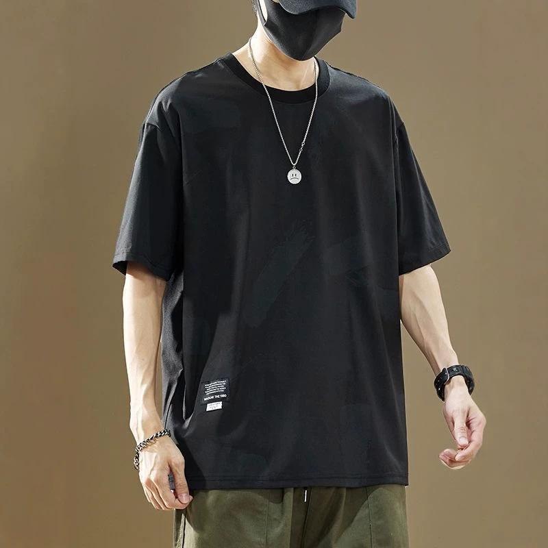Men Summer Loose Thin Breathable Round Neck Short Sleeve Casual T Shirt
