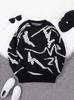 Unisex Hong Kong Style Knit Sweater - Autumn/Winter Loose Round Neck, Long Sleeve