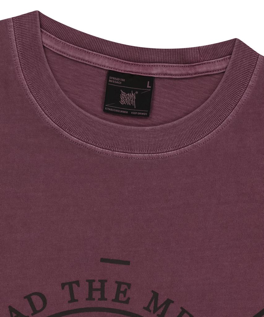 BROWNBREATH Stamp Tag Pigment Tee - Burgandy