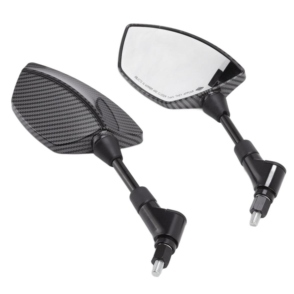 Pair Motorcycle Rear View Mirror 360 Degree Rotation Convex Glass Universal for Scooters ATVs with 8mm Base