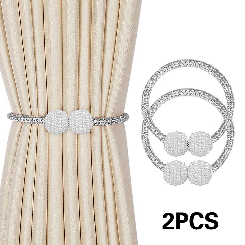 2 adet inci manyetik perde klipsi perde tutucular geri kravat toka klipleri asılı top toka kravat arka perde dekor aksesuarları