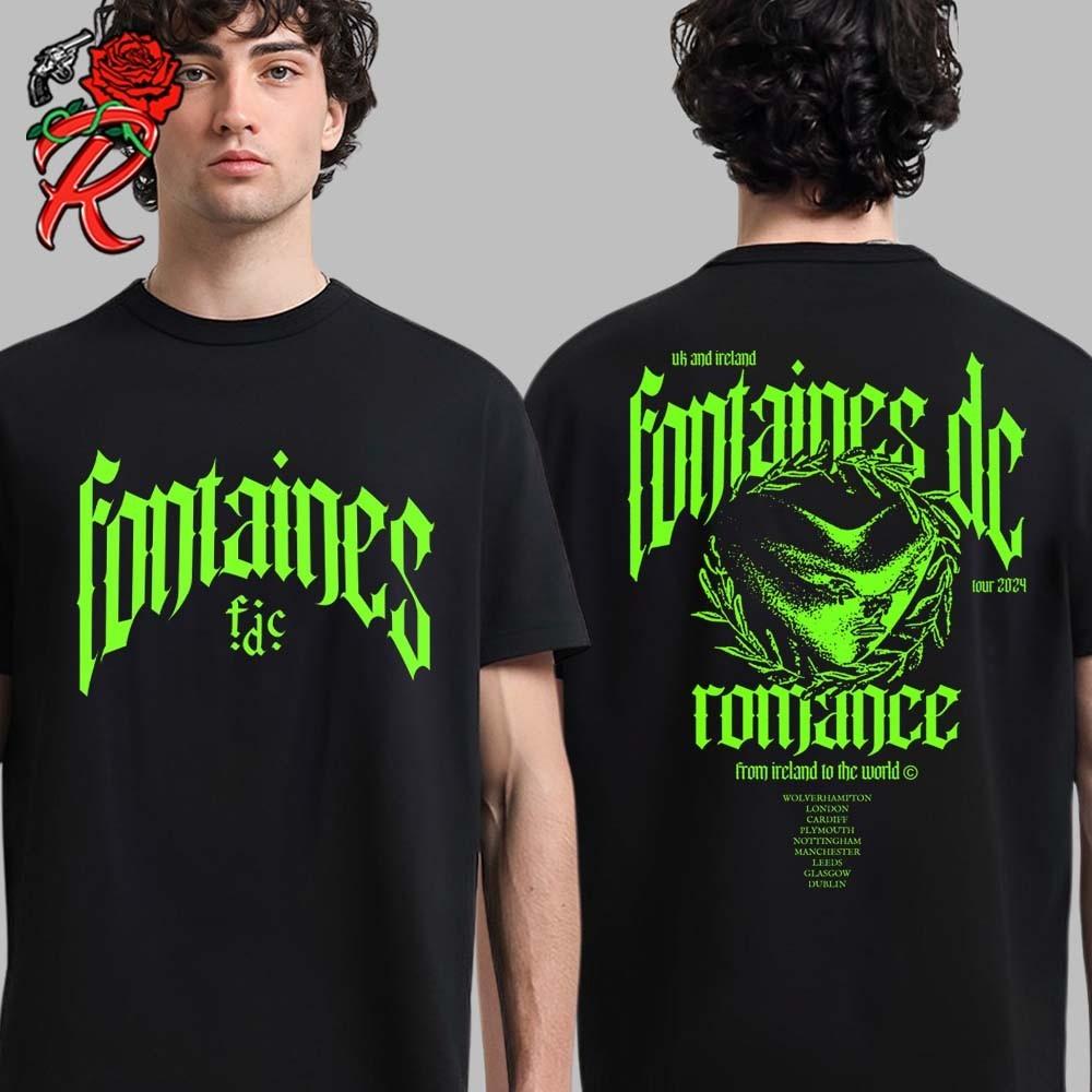 Fontaines DC Romance UK И Ирландия Тур 2024 Из Ирландии В Мир Футболка Унисекс Футболка XL