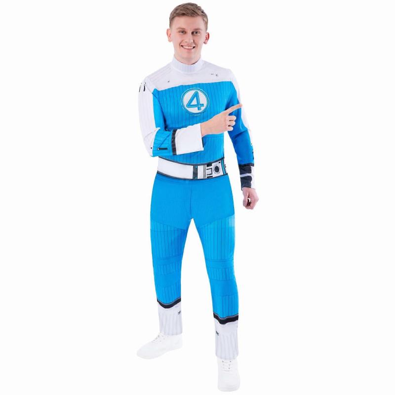 Human Torch The Fantsatic 4 Marvel Superhero Fancy Dress Up Adult Mens Costume