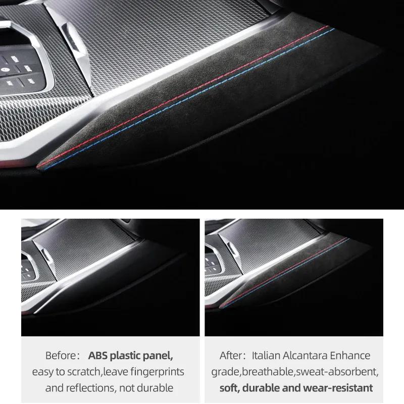 For BMW G20 G23 G28 G42 I3 I4 3 4 Ser Made of Alcantara Gear Shifter Panel Cover Trim M Performance Sticker Interior Accessory