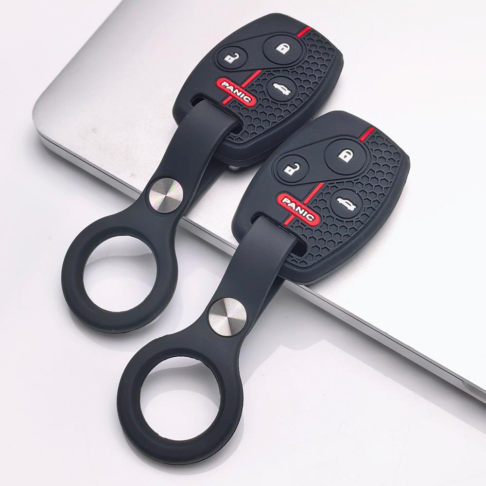 Key Fob Cover for Honda Accord Civic Models CRV with Keychain Anti-Scratch Surface Shockproof Structure Soft Grip Texture Easy Install Design