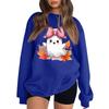 Women's Neck Long Sleeve Sweatshirt Casual Loose Fit Color Pullover with Halloween Print