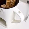 130ml Europejski Kubek na Świecę Ser Czekolada Topienie Ceramiczny Kubek Podgrzewanie Jedzenia Ceramiczny Kubek z Widelcem Kreatywny Kubek do Kawy Zastawa Stołowa