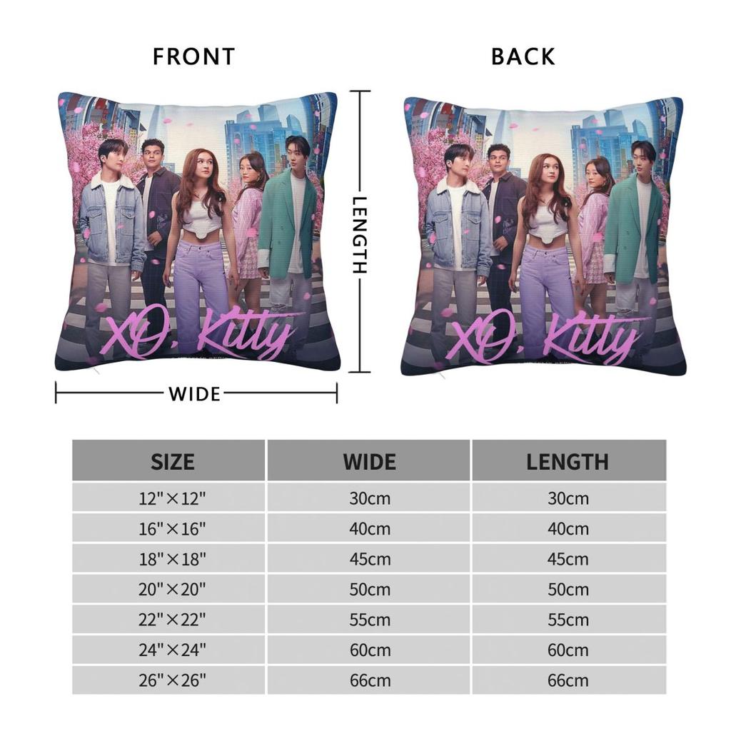 Federa Quadrata TV Xo Kitty Romance Poliestere Lino Velluto Stampata Cerniera Decorativa Federa Cuscino da Lancio Copricuscino per Stanza