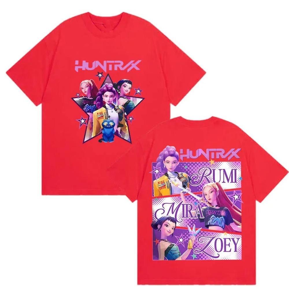 K-pop Demon Hunters Rumi Mira Zpey 2025 Film Graphic T-Shirt Men Women Harajuku High Quality Oversized Cotton T Shirt Streetwear