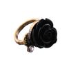 Ring Rose Leaf Elegant Vintage Women Rhinestone Ring for Dating