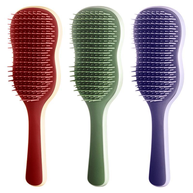 Peigne à cheveux en feuille de bananier: Peigne de massage et de coiffage à coussin d'air sans nœud pour filles
