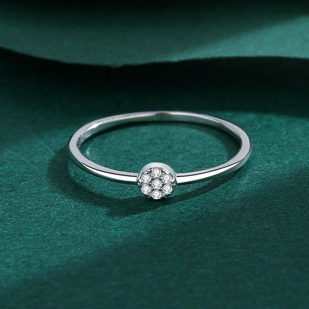 Schlichter runder Ring aus 925er-Sterlingsilber für Damen, geometrisch, originales echtes Sterlingsilber, Jahrestagsgeschenk, Sterlingsilber-Schmuck