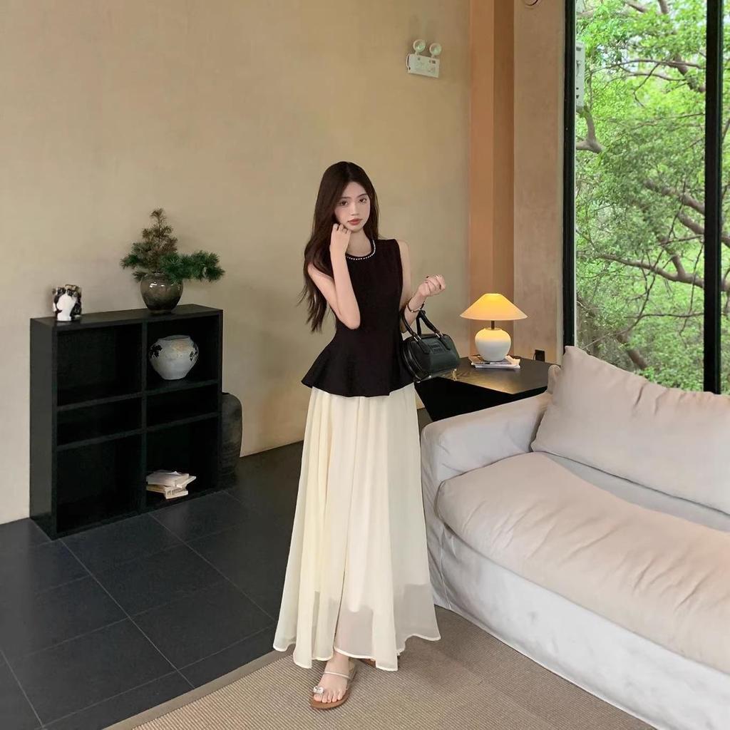 Korean-Style Elegant Summer Two-Piece Skirt Set