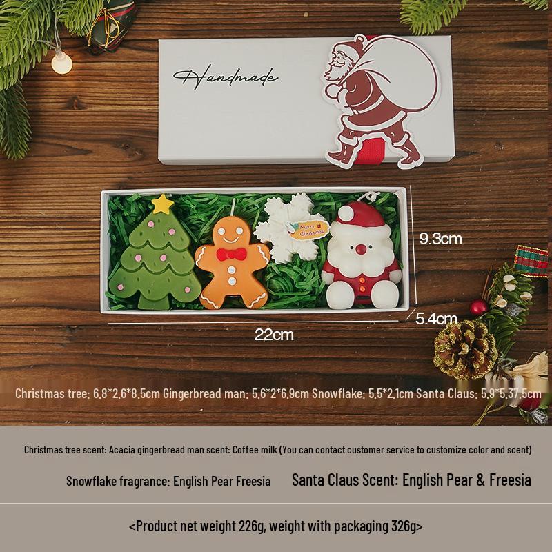 Christmas Scented Candle Set: Handmade Fragrance Ornaments for Festive Atmosphere and Gift-Giving