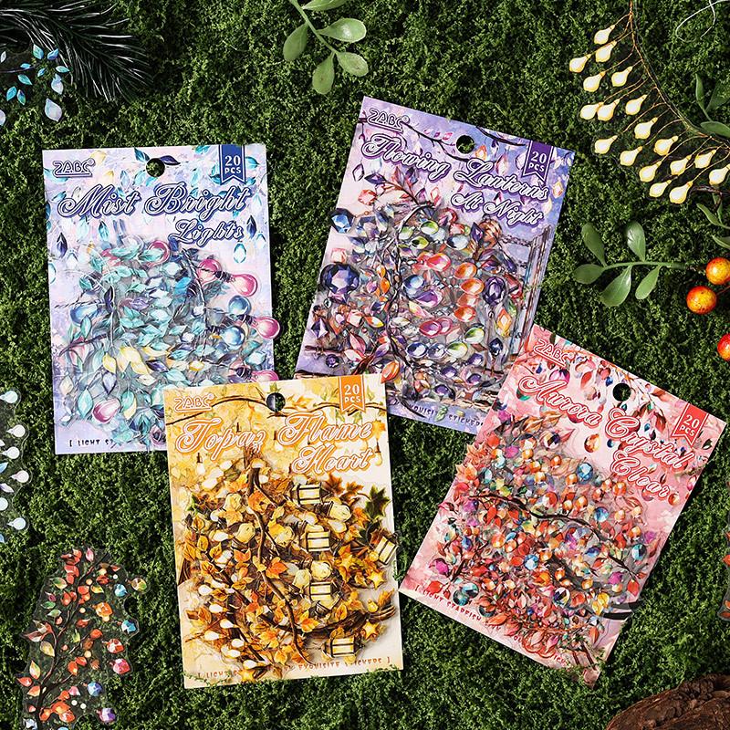 20 pcs INS Stickers pack Lighting theme Decorative Hand Account Adhesive Diy Diary handmade Scrapbooking material