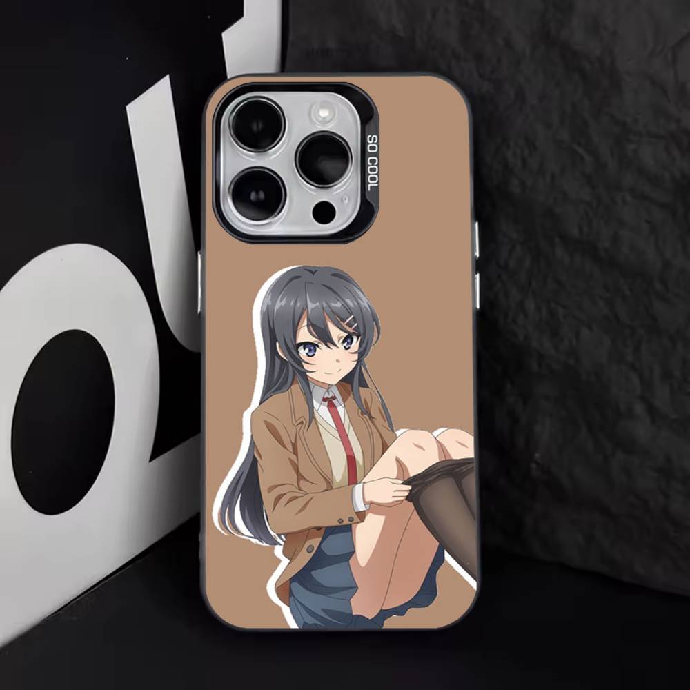Anime Mai Sakurajima Phone Case For iPhone 16,15,14,13,12,11,8,7,Pro,Max,Plus,Mini,XS,SE Anti Fall Black Matte Hard