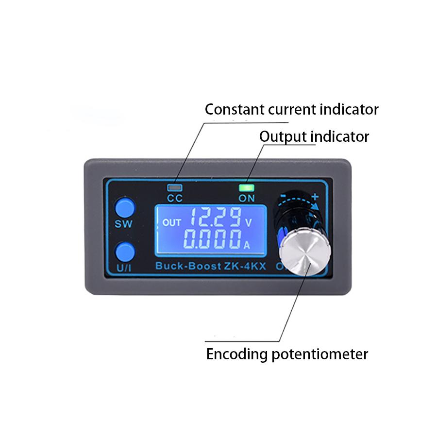 DC 0.5-30V 4A Buck Boost Converter Module CC CV Voltage Regulator LCD Display