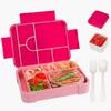 Stackable Plastic Lunch Box with Multiple Compartments Microwave Safe Bentos Container for Students Children School Meal Preparation