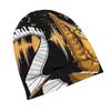 2D Flat Printing Jazz Musician Saxophonist Sax Instrument Classic Knit Hat for Adults Available In Versatile Tones Ideal for Subtle Styling During Coo