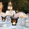 Elegant Butterfly Candlestick Ornaments Electroplated Iron Candle Stand  Table