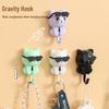 Black Cat Adhesive Coat and Key Hook with Rotating Eyes
