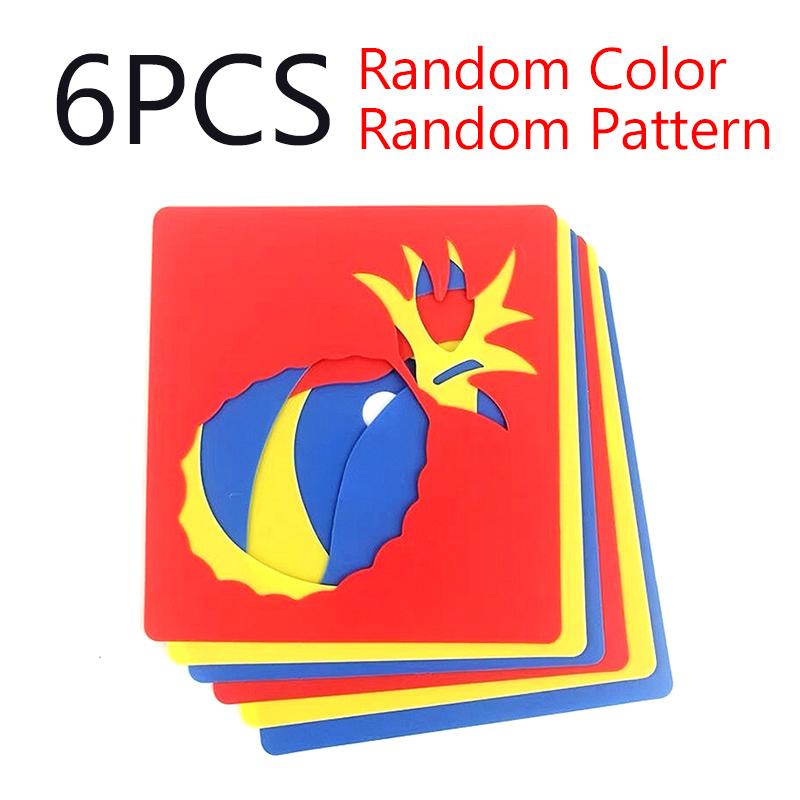 

6-24 шт. Креативная полая линейка для рисования, случайный смешанный стиль, многоразовый пластиковый трафарет для граффити, моющиеся инструменты для рисования DIY ZYF