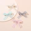 Japanese and Korean Version of Hipster Simple Lace Ribbon Bow Hairpin, One-word Clip with Bangs Edge Clip