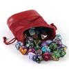 Drawstring Bag PU Round Bottom Design Dice Storage Bag for Table Board Game Accessories