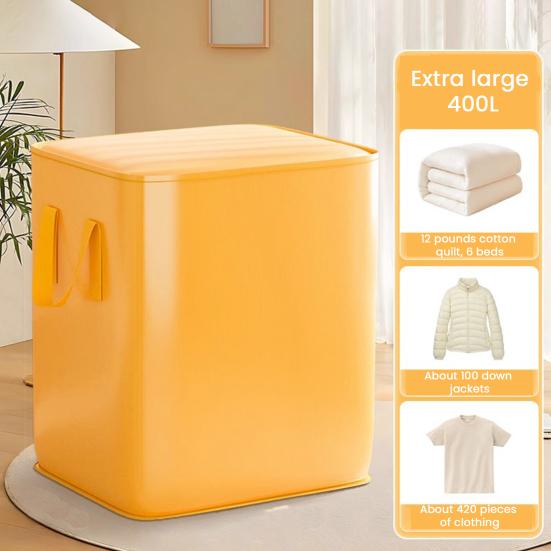 

Clothing Blanket Storage Bag with Reinforced Handle Large Capacity Zipper Closure Waterproof Comforter Blanket Container S помаранчевий