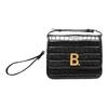 Metal Letter Logo Crocodile Pattern Leather Shoulder Crossbody Bag Women Bags Black 5928981LR7M1000