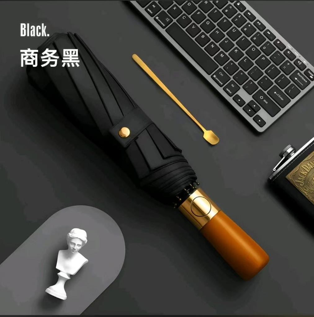 Men's Business 3-Fold Auto Folding Reinforced Windproof Umbrella