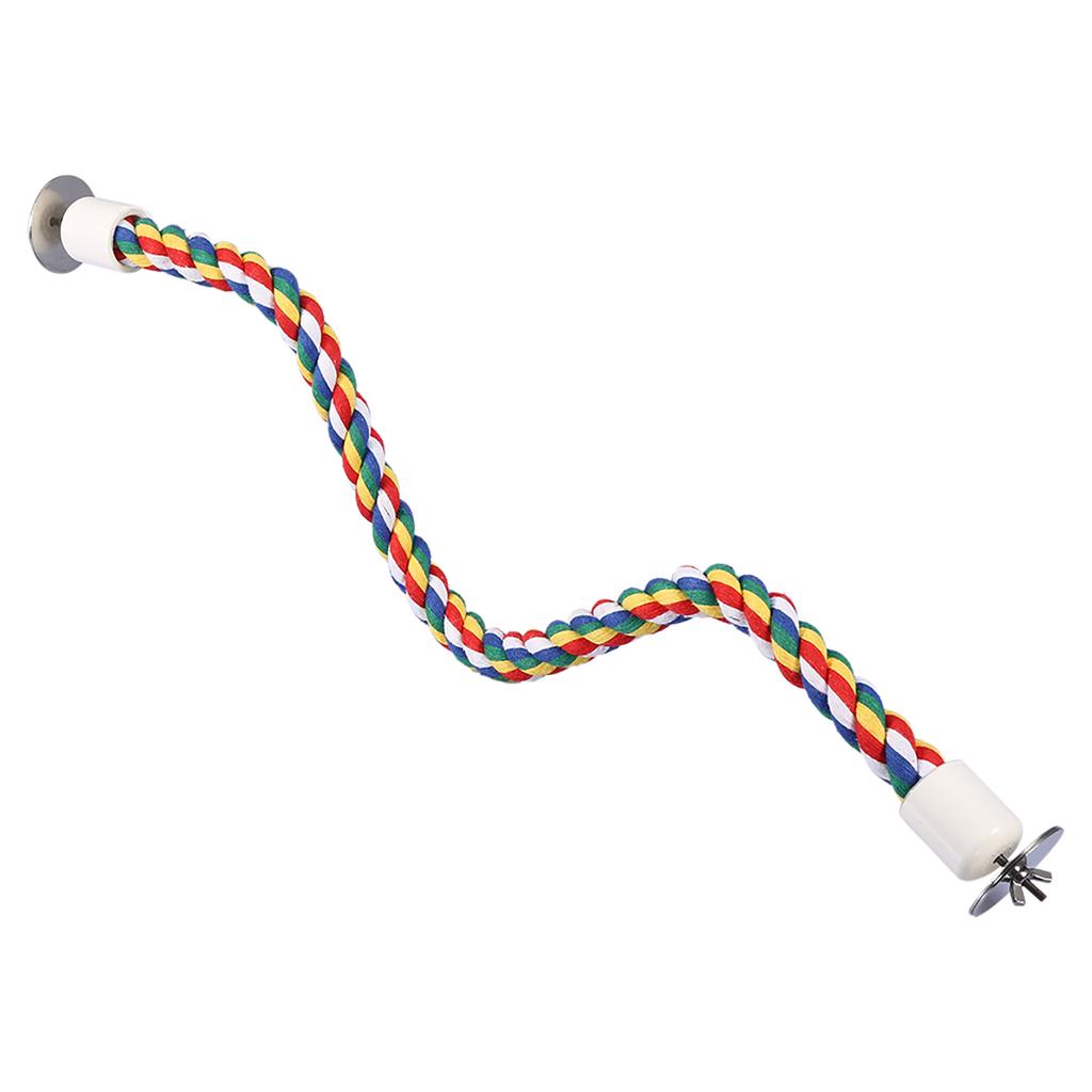 Bird Parrot Colorful Cotton Rope Standing Perch Bird Bungee Toy