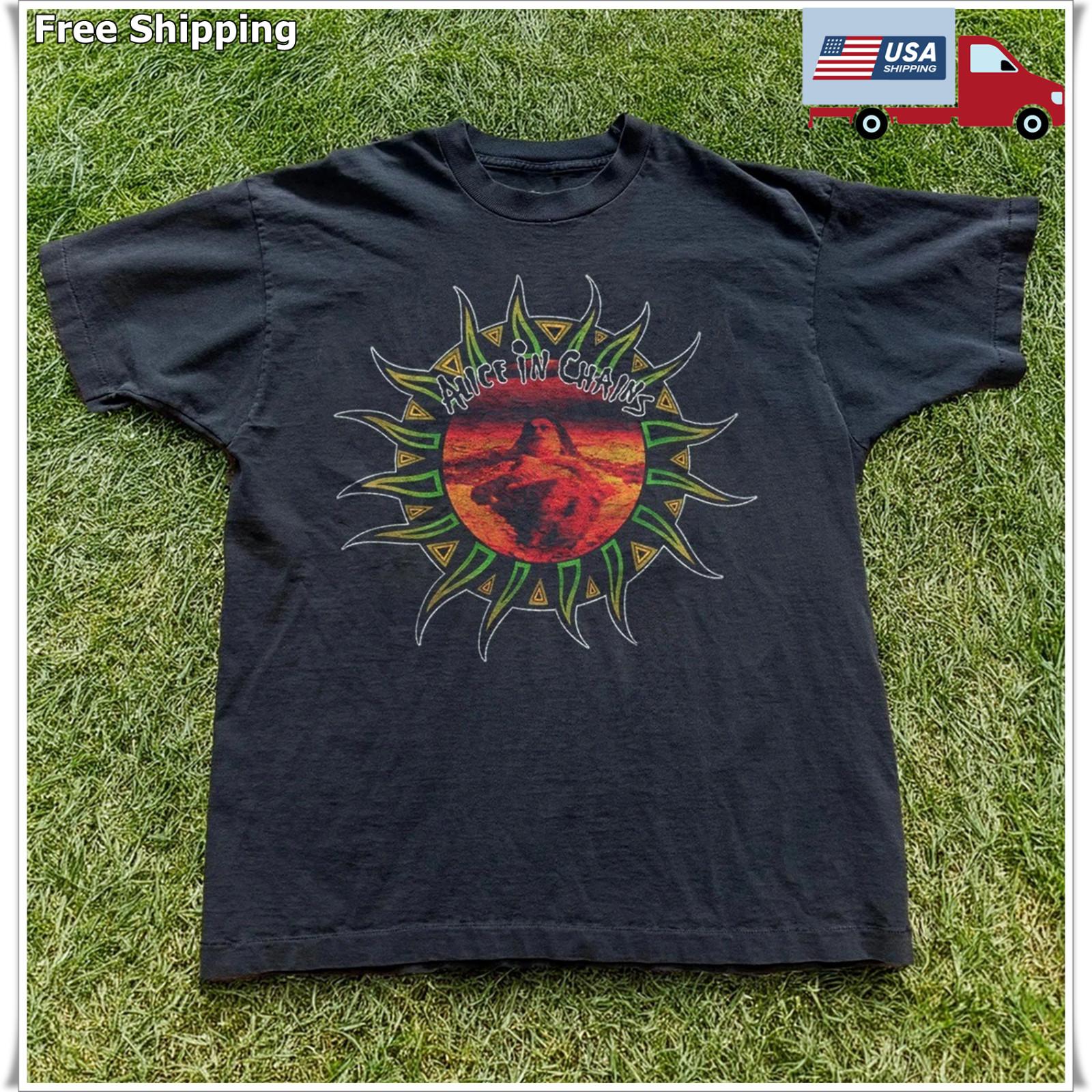 Rare Alice In Chains Dirt Logo Sun, Black Unisex T-shirt, Size S-5XL XXXXL
