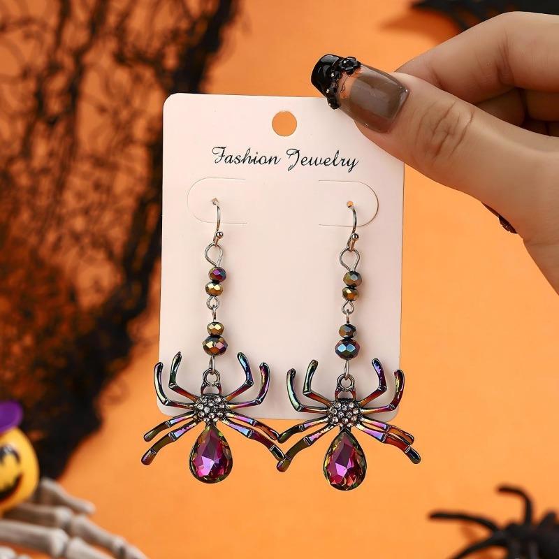 Hot Sale Halloween Stud Earrings Combination Cartoon Funny Pumpkin Head Ghost Bat Element Stud Earrings Set