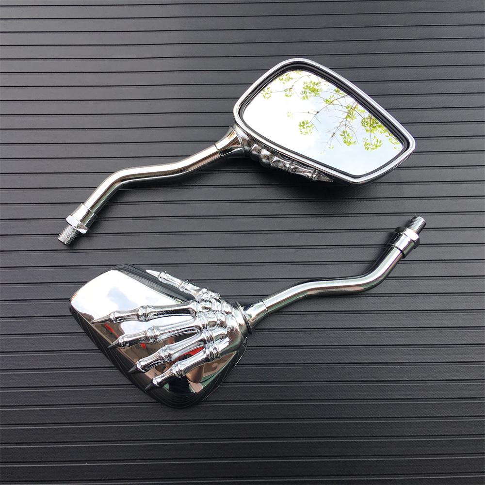 2 buc oglinda retrovizoare universală pentru motocicletă cu șurub de 8 mm/10 mm, din aliaj de aluminiu, scuter, schelet, craniu, reparație manuală pentru motocicletă