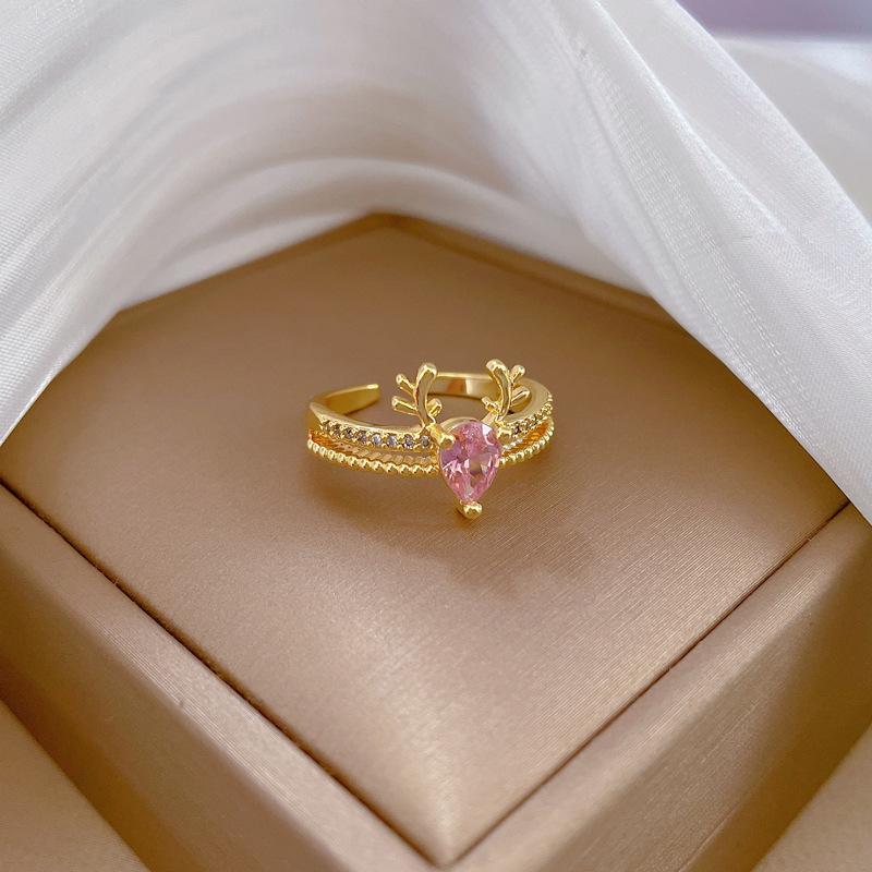 

Real Gold Yilu Has Your Full Diamond Ring Opening Adjustable Simple Jewelry Japanese Ring Couple Ring adjustable opening
