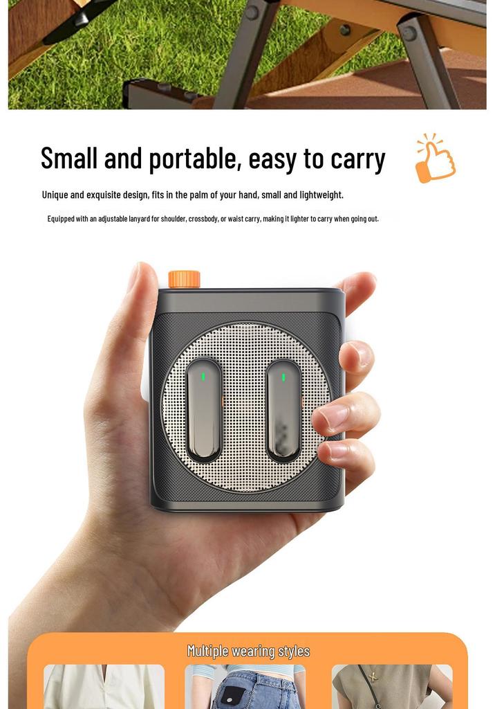 Compact Bluetooth Megaphone with Wireless Mic & Magnetic Mount for Teachers, Guides, and Outdoor Use