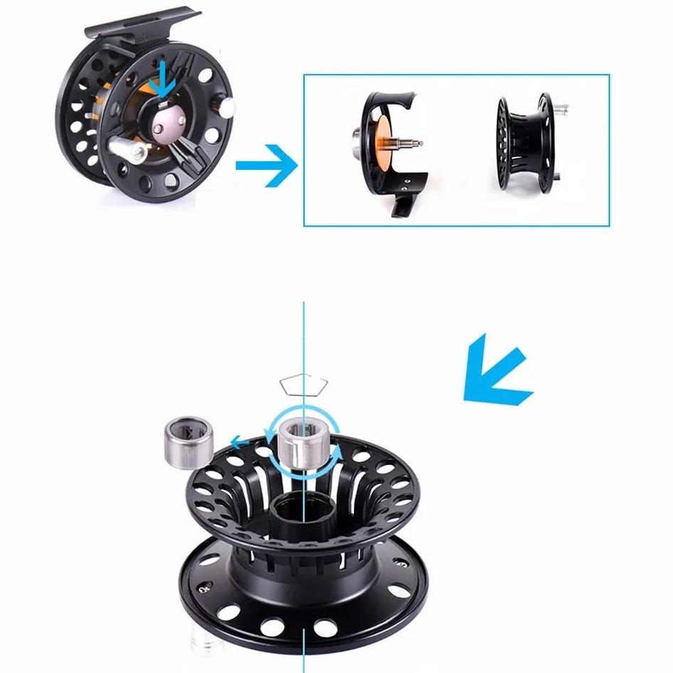 Full Metal Fly Fishing Reel 3BB Ball Bearing Left Right Hand 75mm for Rafting Ice Saltwater Flying Fishing Wheel Tackle 260319