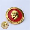 Copper metal brooch, Chairman Mao's emblem, Grandpa Mao's badge, clothing accessories, brass tooth shaped commemorative medal brooch