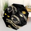Starry Night Cat Automatic Folding Umbrella  8 Ribs, Durable Iron Frame, Bright Color Pattern Compact Travel Umbrella, Suitable for Outdoor,