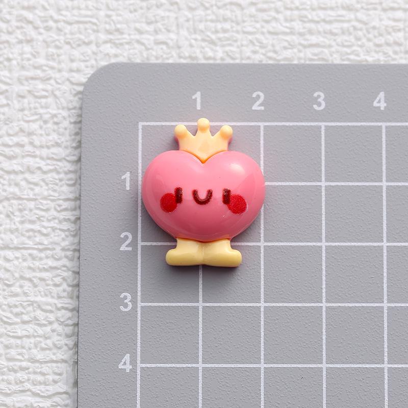 Creative Cartoon Love Heart Resin Accessories: DIY Hair Clips, Fridge Magnets, Croc Charms, Wedding Materials One piece
