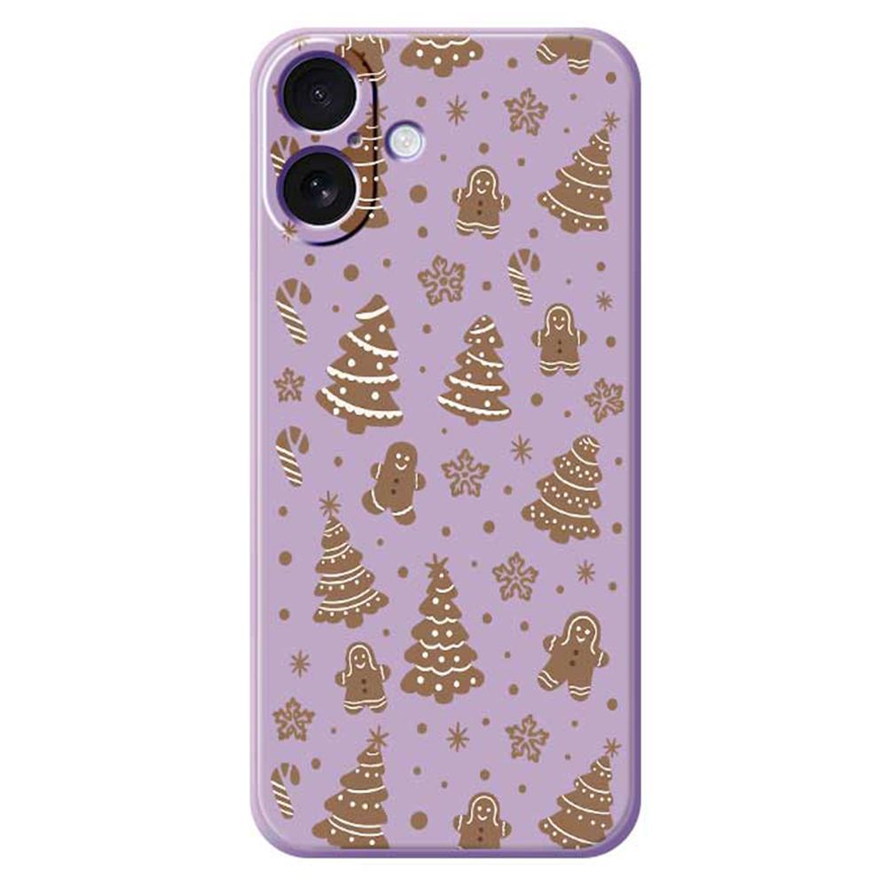 

For iPhone 17 Case Christmas Gingerbread Pattern Printing Straight Edge TPU Phone Back Cover