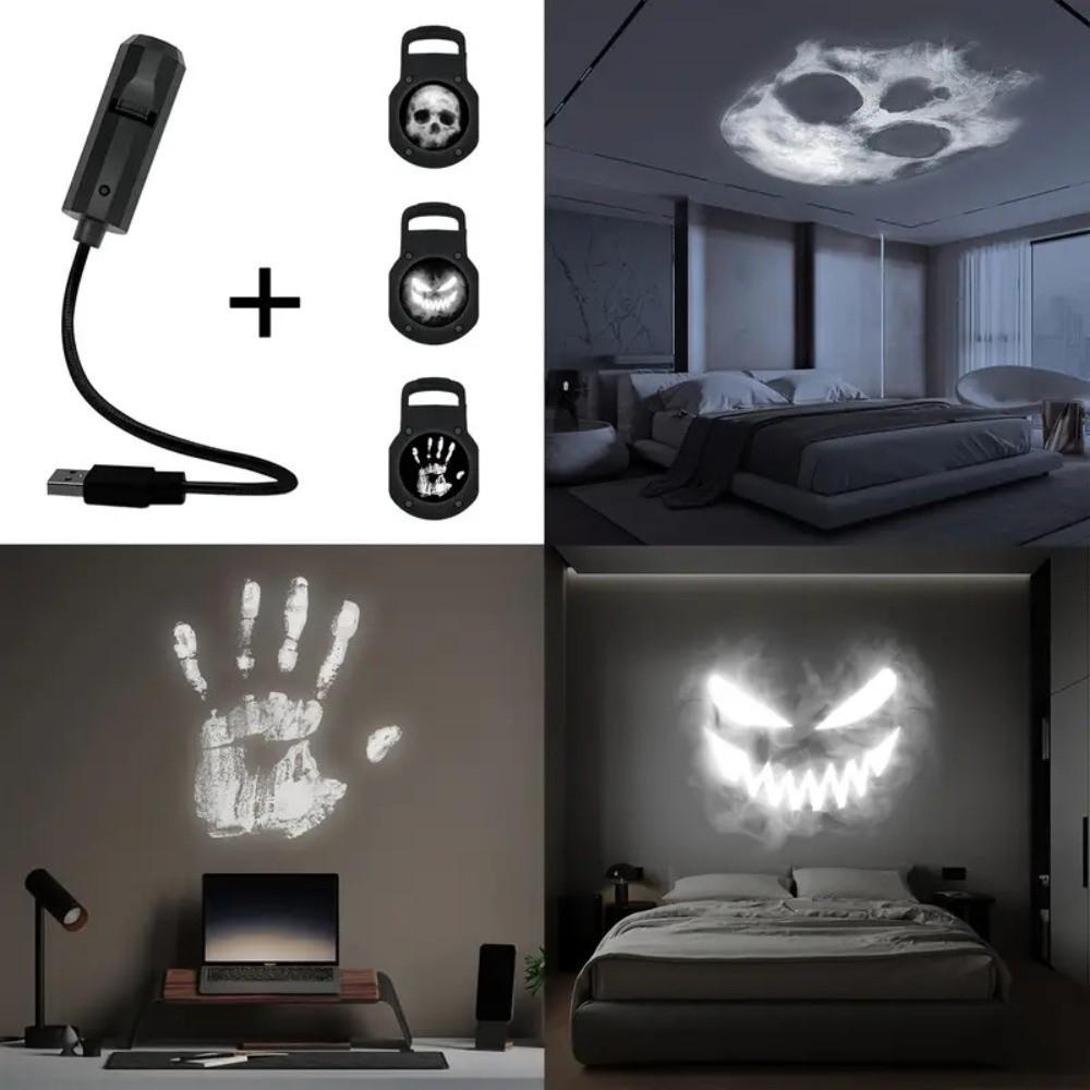 LED Light Source Halloween Projection Lamp Image Projection Indoor Use LED Night Light Desktop Place Holiday Theme