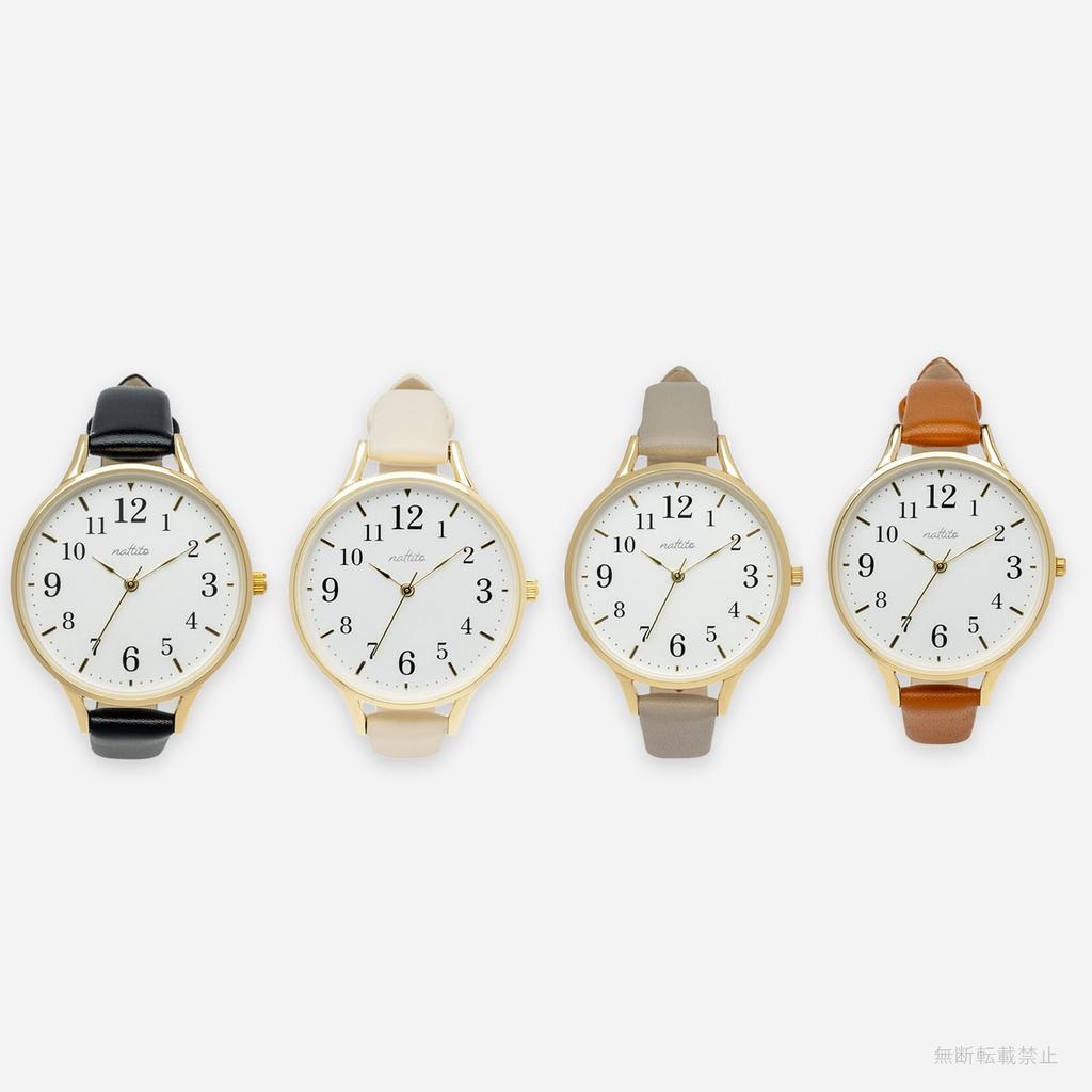 FIELD WORK FAGRA analog ladies watch synthetic leather band leather watch simple thin light cute casual everyday use black MKL3026-4 BK