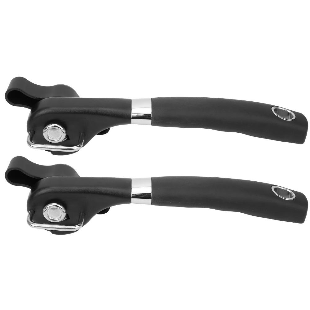 2pcs Food Grade Material Manual Handheld Can Opener Easy Turn Knob Side Cut Can Opener For Adults