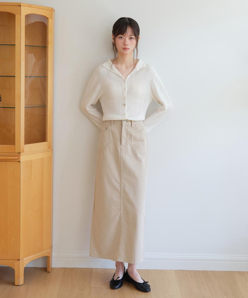 Yeoppe Wave Cotton Skirt_Beige