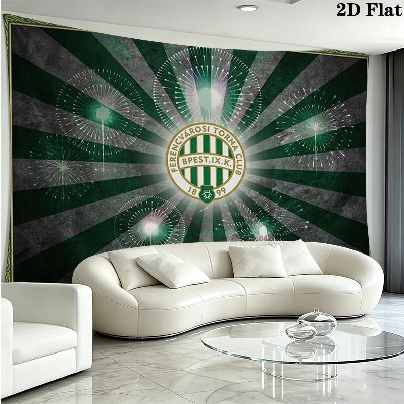 Ferencvárosi TC Wall Tapestry Aesthetic Wall Hanging Printed Fabric Blanket Decorative Tapestries for Bedroom Living Room Home Decor