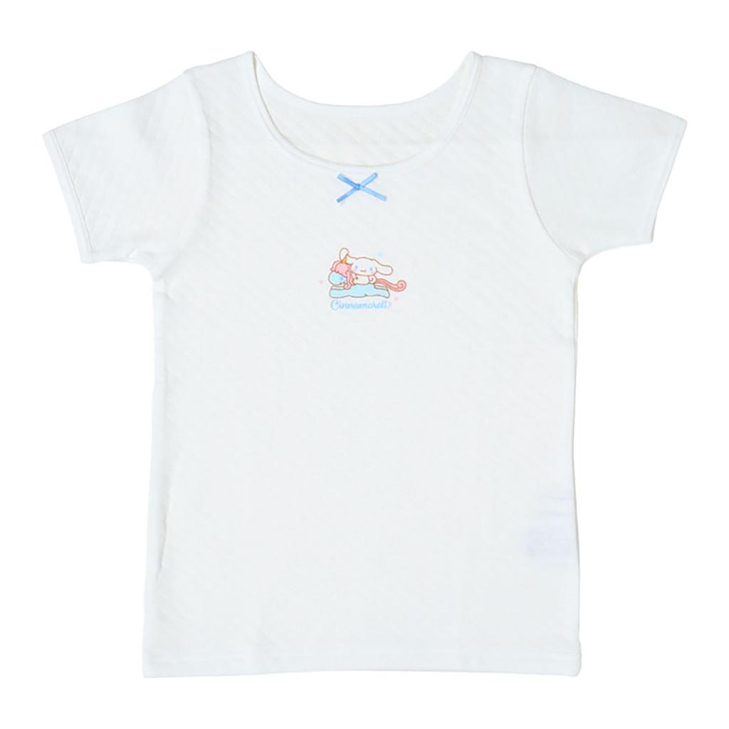 Sanrio Quilted Short Sleeve Undershirt Set with Name Label Product Number 212989 Kids' (2 Pieces), Cinnamoroll, 140cm, Inside,